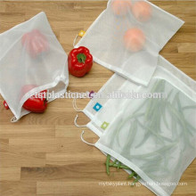 Reusable white color mono mesh bags for fruit and vegetable